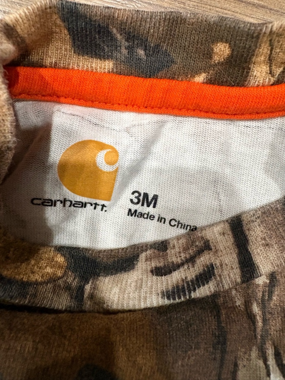 Carhartt Toddler Camo Onesie with Orange Trim - Picture 2 of 2